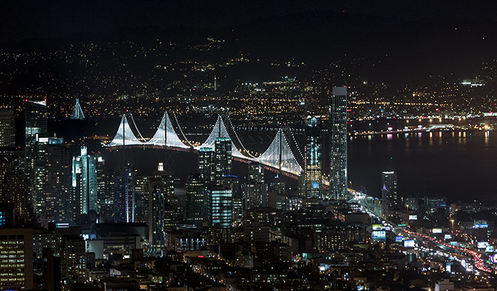 舊金山 - 奧克蘭海灣大橋灣區燈景