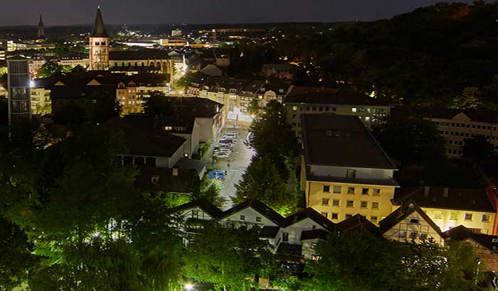 德國錫格堡市 (Sieburg) 的夜晚璀璨耀眼